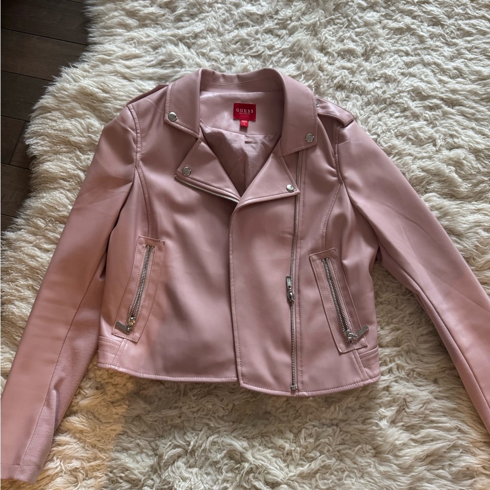 Guess Light Pink Leather Jacket
